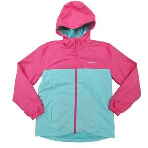 Eddie Bauer 3-in-1 Hooded Jacket Girls L-14/16 Magenta Pink Blue Hiking Outdoor